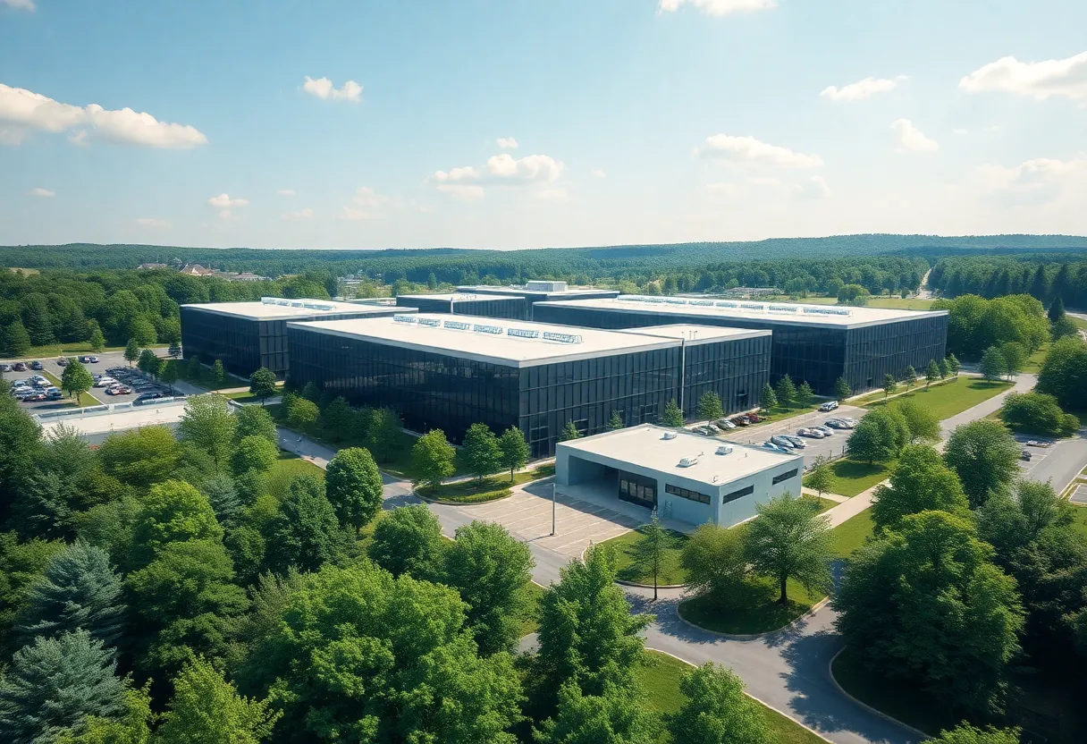 Amazon data center complex with green environment