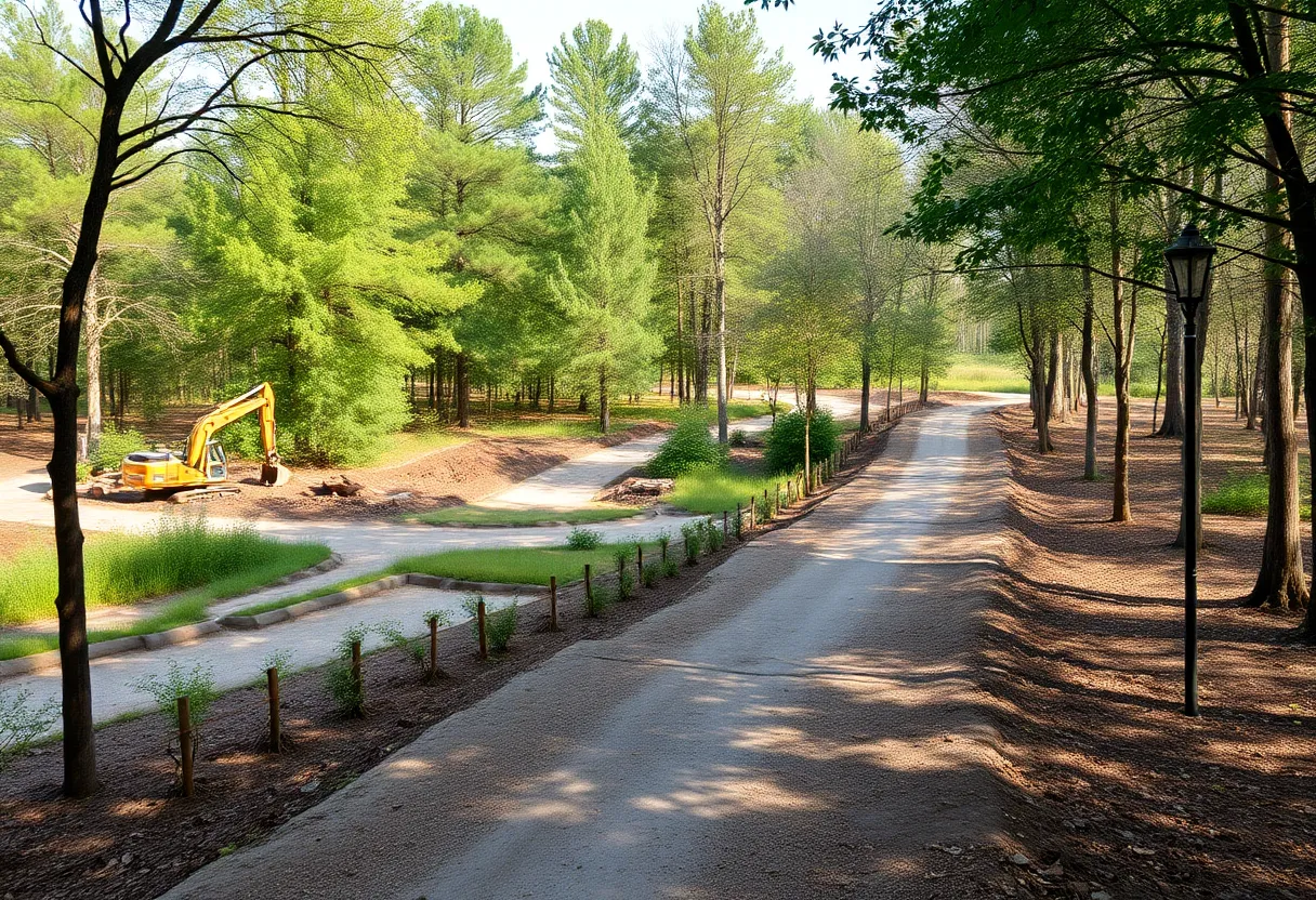 Renovation at Ardsley Wildlife Sanctuary with ongoing construction