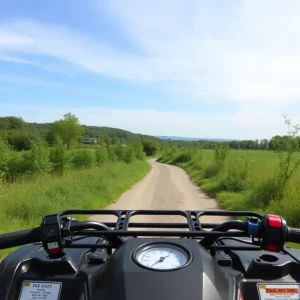 A scenic ATV trail surrounded by trees in Pennsylvania