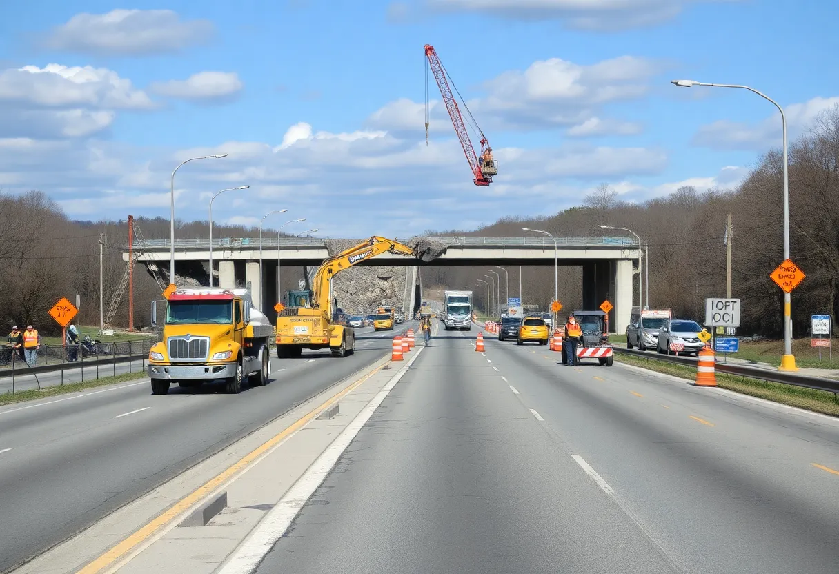 Construction site along I-90 in Erie County, Pennsylvania
