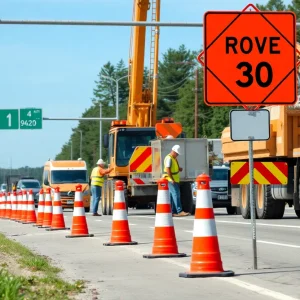 Construction work on Route 30 in Lancaster County