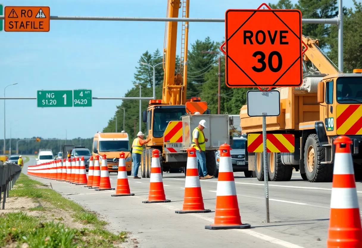 Construction work on Route 30 in Lancaster County