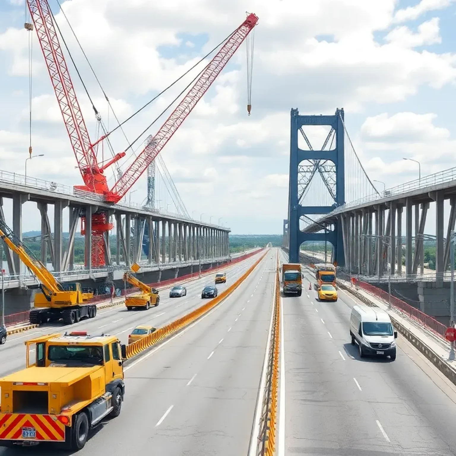 Construction site of the Parkway East Bridge Replacement